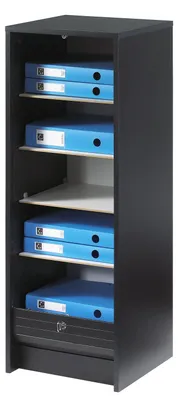 Produktbild von SIMMOB Rolltop Aktenschrank mit Rolladentür Abschließbar 104 x 38 x 38,5 cm, Farbe:Schwarz
