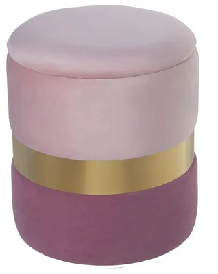 Zitzak aus Holz, MDF, Metall, Polyester, 37x43x7 cm, Rosa/Gold