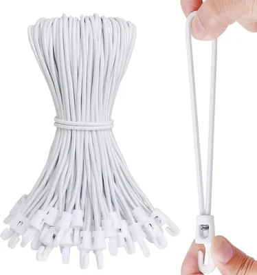 Imagen del producto de Cuerdas elásticas con gancho, 25 cm de longitud, 25 unidades, 4 mm de grosor, para tiendas de campaña y jardines