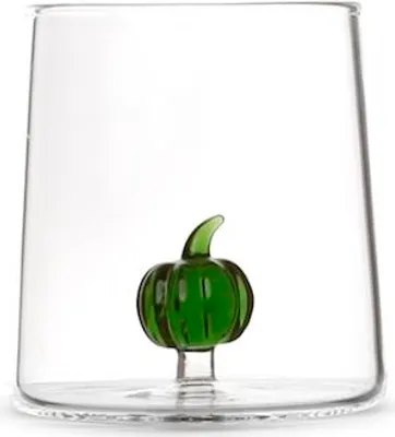 Produktbild von Klares Borosilikatglas mit Miniatur-Kürbisdekoration