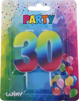 Zdjęcie produktu dla Świeca imprezowa numer 30 Rainbow