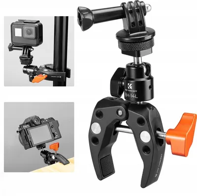 Obrázek produktu pro Svorka CRAB CLAMP + kulová hlava K&F pro systém GoPro 1/4'' / MS26 / KF31.097