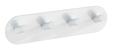Produktbild von WENKO Haken Leiste Kleider Edelstahl Wand Handtuch Halter PICENO Weiß Accessoire