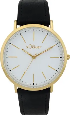 Produktbild von S.Oliver Herrenuhr Lederband schwarz 2039518