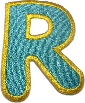 Produktbild von Buchstabe R - 6.2x4.8cm: Alphabet Buchstaben Einzeln Auswählbar - Aufnäher, Bügelbild, Aufbügler, Applikationen, Patches, Flicken, Zum Aufbügeln