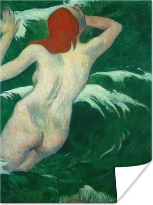 Produktbild von MuchoWow® Poster Die Frau in den Wellen - Gemälde von Paul Gauguin 30x40 cm - Wandplakat - Poster Kinderzimmer