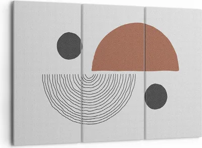 Produktbild von Bild auf Leinwand - Leinwandbild - 3 Teile - Abstraktion Figuren Geometrisch - 105x70cm - Wand Bild - Wanddeko - Wandbilder - Leinwanddruck - Bilder - Wanddekoration - Leinwand bilder - CE105x70-4153