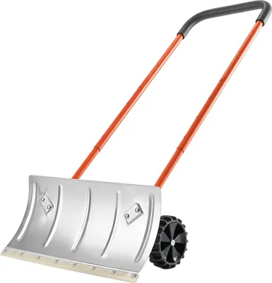 Zdjęcie produktu dla Odśnieżarka na kółkach SucceBuy, 61 cm, odśnieżarka z dwukierunkowym ostrzem, regulowany uchwyt 90°, solidny metalowy pług śnieżny, idealny do podjazdów i chodników