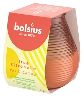 Produktbild von Bolsius Citronella Kerze Patiolicht orange 9,4 x 9,1 cm
