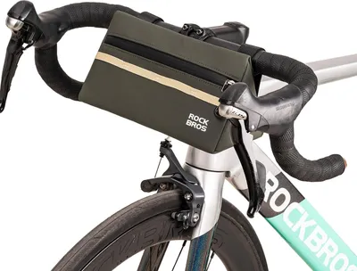 Produktbild von ROCKBROS Fahrradlenkertasche Dreieckstasche 1,3L Fronttasche für Rennrad, MTB, Armeegrün