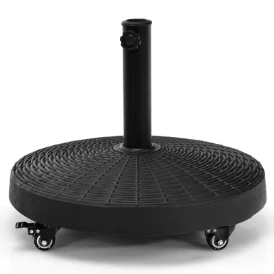Produktbild von GOPLUS Sonnenschirmständer mit Rollen, Schirmständer für Schirmstöcke 38mm / 48mm, Sonnenschirm Ständer φ 45cm, Sonnenschirm Fuß 23kg, Marktschirmständer Balkonschirmständer schwarz