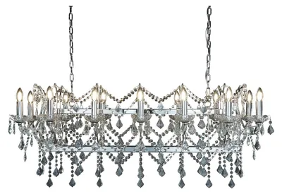 Image de Florence Suspension à 14 flammes, cristal clair, chrome