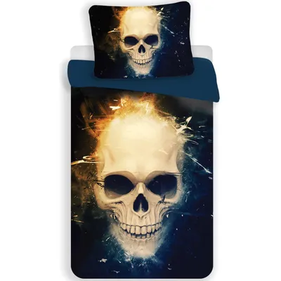 Produktbild von Bettbezug Totenkopf - 140 X 200 cm - 70 x 90 cm