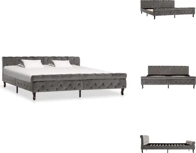 Produktbild von vidaXL Bettgestell Grau Samt 200x200 cm -  Betten & Bettgestelle