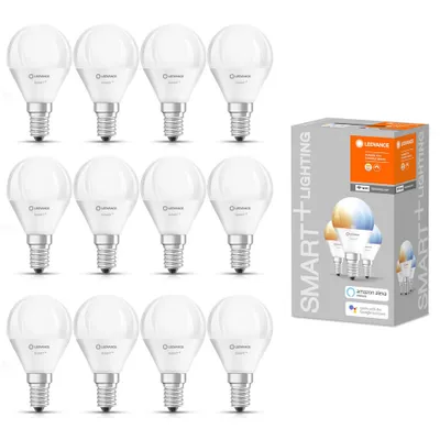 Produktbild von 12 x Ledvance LED Smart+ Tropfen 4,9W = 40W E14 matt 470lm Tunable White 2700K-6500K Dimmbar App Google Alexa WiFi