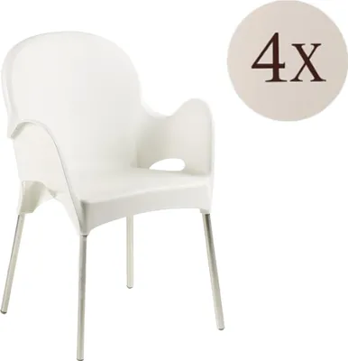 Produktbild von Raimund - Outdoor-Stuhl, Weiß, 4 Stühle  Italy