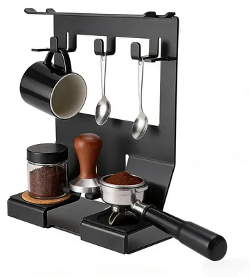 Barista-Ständer für Tamper und Portafilter, Eisen, schwarz