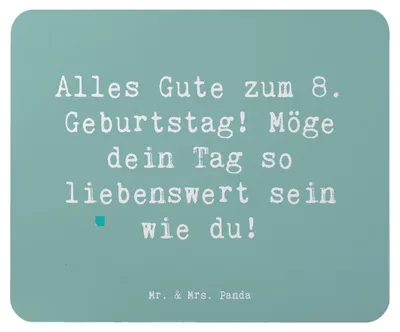 Produktbild von Mr. & Mrs. Panda Mauspad Spruch 8. Geburtstag - Meeresbrise - Geschenk, mausteppich, Alter, Geburtstagsspruch, unvergessliche Erinnerungen, Geburtstagsgeschenk, laptop