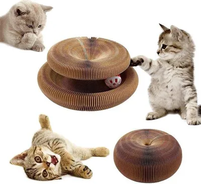 Produktbild von Karton Krabplank für Katzen, 2-in-1, opvoubar, mit Glocke, für Katzen, umweltfreundlich, recycelbar