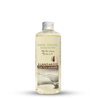 Obrázek produktu pro Aloe Vera Aceite Corporal Aloe Plus Lanzarote 250 ml. Aloe vera olej na péči o tělo z kanárského ostrova Lanzarote.
