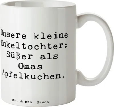 Produktbild von Mr. & Mrs. Panda Kaffeetasse Spruch Enkeltochter Süß - Weiß - Geschenk, Familienmitglieder, Geschenke, Apfelkuchen, einzigartige Designs, Becher, Tasse, Beziehung, Süße