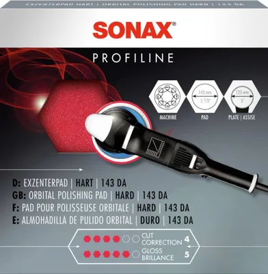 Produktbild von Sonax Exzenterpad hart 143, Polierscheibe, 14,3 cm, 14,3 cm, Rot
