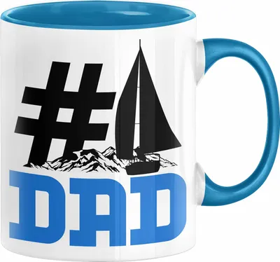 Produktbild von Segler Nummer 1 Dad Vater Tasse Geschenk Segeln Papa Geschenkidee Bester Papa Der Welt Vatertag Lustige Geschenkidee (Blau)