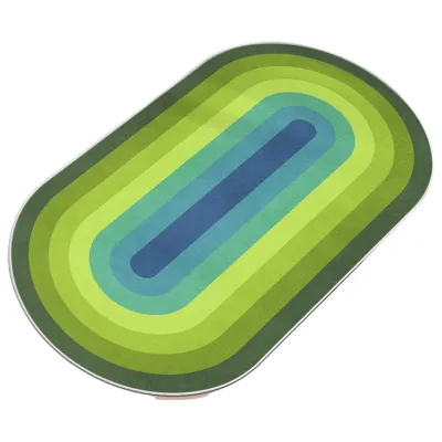 Produktbild von 100 x 50 cm Regenbogenfarbene Springseilmatte, doppelseitige rutschfeste Silikonbasis, stoßfeste Fitness-Trainingsmatte, Heim-Nachttischteppich