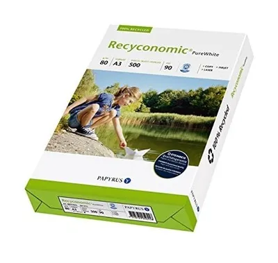 Produktbild von Papyrus Recyconomic Pure White naturweiß 500 Blatt Kopierpapier A3 80g/m