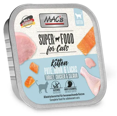 Produktbild von MAC's Cat Schale Kitten Pute, Huhn & Lachs 100g, Kitten, Huhn, Lachs, Türkei, 100 g