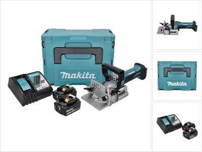 Produktbild von Makita DPJ 180 RGJ Akku Nutfräse 18 V 100 mm + 2x Akku 6,0 Ah + Ladegerät + Makpac