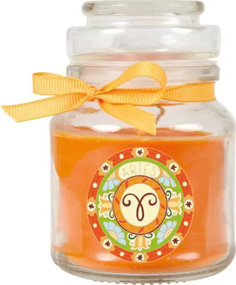 Produktbild von HS Candle "Sternzeichen" Duftkerze  im Bonbonglas ( Widder ) - viele Motive zur Auswahl, 120g - Brenndauer bis zu 30 Std - Aries
