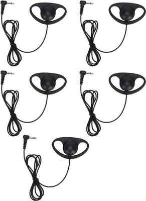Image de Écouteurs professionnels de forme en D, portables pour talkie-walkie radio - Écouteurs filaires.