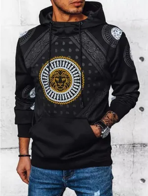 Produktbild von Dstreet Herren-Kapuzenpullover mit Kapuze Hene schwarz L