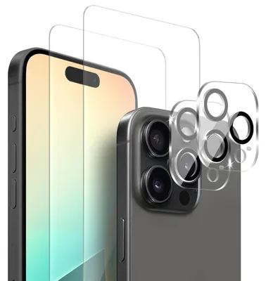 Produktbild von 2x Display + Kamera Glas für Apple iPhone 15 Pro Displayschutz Kameraschutz Panzerfolie Displayglas Kameraglas 9H Schutzglas