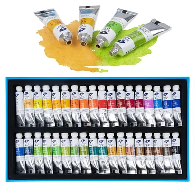 Produktbild von Aquarellfarben Wasserfarben Künstlerfarben - 36 Farben - 5 ml Tuben - Mit Aufbewahrungsbox
