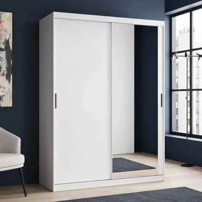 Productafbeelding van Kledingkast MIRANO, 150x215 cm, wit, mat, schuifdeuren, hoge kast