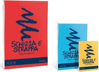 Produktbild von Favini Schizza e strappa Notizbuch A5 150 Blätter Weiß