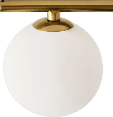 Produktbild von BELIANI Deckenleuchte Gold und Weiß Metall mit Glasschirmen Kugelform Eleganter Glamouröser Stil Deckenlampe für Wohnzimmer Schlafzimmer Flur