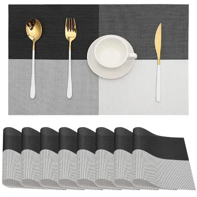 Produktbild von Hitzebeständige Platzsets - 8 Stück - PVC - Waschbar - Rutschfest - Tischmatte - 45x30 cm - Tischunterlage
