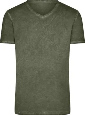 Produktbild von Trendiges T-Shirt mit V-Ausschnitt dusty-olive, Gr. 3XL