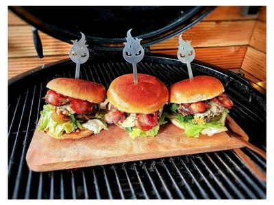 Produktbild von Aganjok 6 Stück Edelstahl Burger Spieße 18 cm Metallspieße Servierspieße Grillspieße