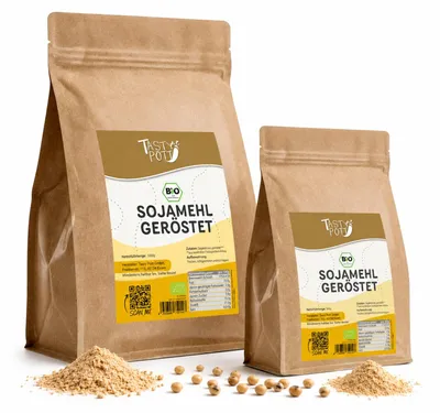 Produktbild von Tasty Pott Sojamehl geröstet - 1kg Beutel