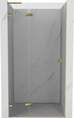Produktbild von Mexen Lunar L Duschabtrennung, schwenkbar links 70 cm, transparent, gold - 834L-070-000-50-00-L