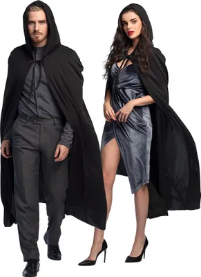 Produktbild von Cape Dusk Teufel Vampir Umhang schwarz Karneval Halloween Kostüm 180 cm