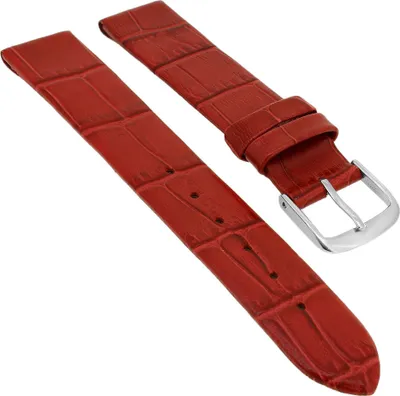 Produktbild von Uhrenarmband Leder Rot Louisiana Clip ohne Naht 20467S, Stegbreite:12mm