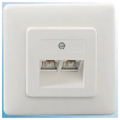 Immagine prodotto di Scatola di giunzione RUTENBECK Cat3 da incasso 2xRJ45 ingresso tronco RAL9010