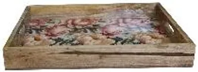 Produktbild von Tablett LesFleurs, rosa, Mango Holz, 30x20x4 cm
