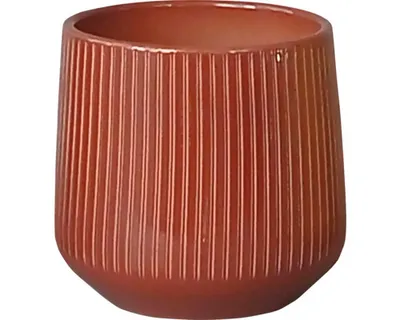 Immagine prodotto di Coprivaso in Vetroceramica STRIPS VERTIKAL Ø14 x 13 cm rosso-marrone lucido