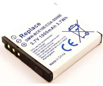 Produktbild von Akku für Leica C-LUX3 Li-Ion 3,7 Volt 900 mAh schwarz.